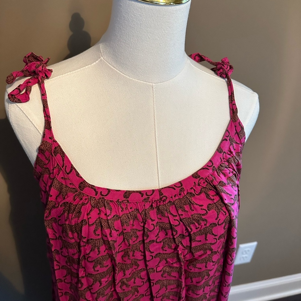 Emerson Fry India Pink Yarrow Cheetah Print Maxi Sundress Size M/L - Picture 8 of 8